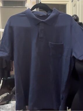 Men's Dark Blue Pocket Polo Shirt